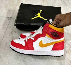 NIKE AIR JORDAN 1 HIGH LIGHT FUSION RED UK 7