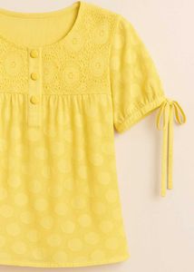 Yellow Tie-Sleeve Top