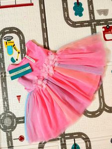 Pantaloons Baby Pink Party Frock Ideal For Gifting