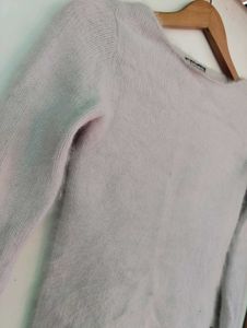 Light Grey Knit Long Sleeve Top