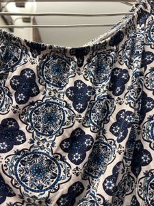 Off Shoulder Blue And White H&amp;M Top.