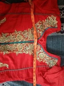 Embroidered Red Kurta
