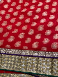 Karvachauth Special Red Embroidered Saare