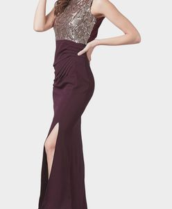 “Elegant Purple A-Line Maxi Dress”