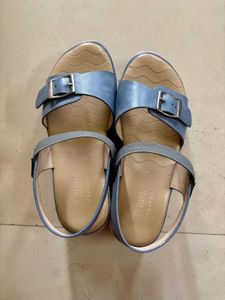 Blue Wedge Sandals