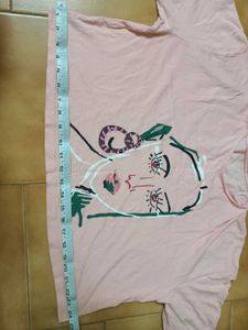 Peach Graphic Print Tee
