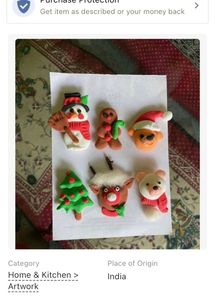 Handmade Christmas Clay Magnets