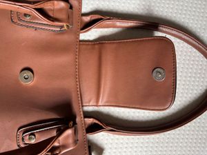 Tan structured Handheld Bag