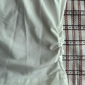 White Square Neck Top