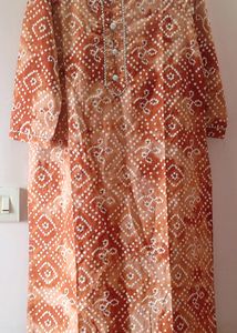 Bandhani Orange Kurti