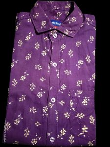 Purple Floral Print Shirt