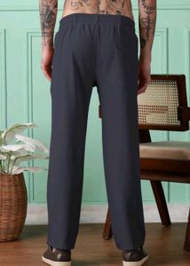 men solid Grey track pant