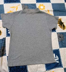 Full Round Neck Grey Ripped Top