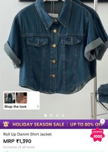 Denim Crop Shirt - new and never wore