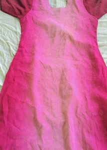 Pink Ombre Short Sleeve Dress