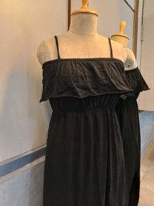 Black Stretchable Cotton Dress
