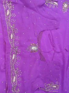 Embroidered Purple Saree