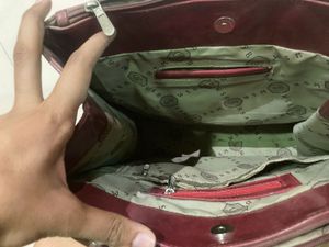 Burgundy Patent Leather Tote Bag