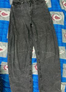 Grey Wash Wide Leg Jeans