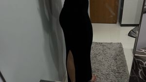 Amisu Black Knit Maxi Skirt