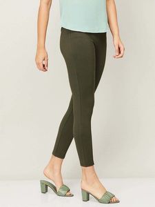 Code- High Rise Slim Fitted Green Pants