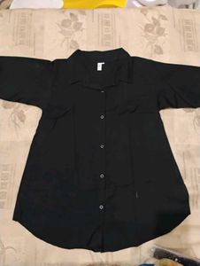 New Classic Black Button-Down Shirt allsize
