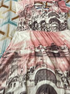 Multi Printed Top Wid Back Neck Design