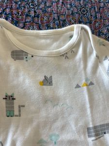 M&amp;S Animal Print Onesie - White
