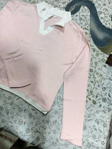 Pink Long Sleeve Polo