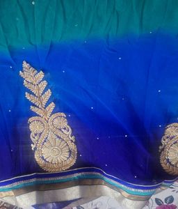 Net Half  Saree With  Blouses Petticoat