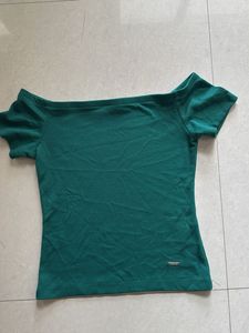 Green Off-Shoulder Top