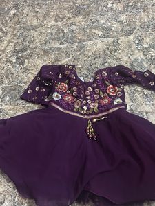 Purple Embroidered Anarkali Dress