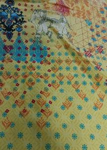 Yellow Printed Kurti with Orange Pants