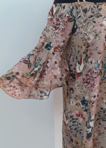 ZARA Floral Off-the-Shoulder Dress