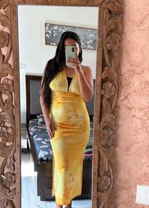 Yellow Halter Maxi Dress
