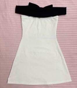 🎀White Dress with Black Bow