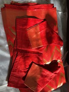 Tomato Red Saree With Blouse