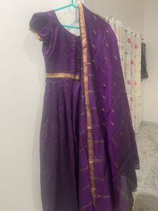 Purple Anarkali Kurta Set