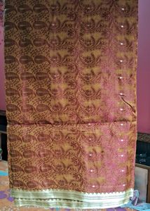 Beautiful Golden Work Silk Saree