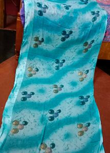 Cyan Colour Saare For Women