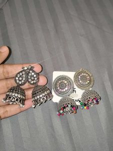 Silver Jhumka Earrings