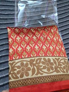 Elegant Red & Beige Saree Fabric💞