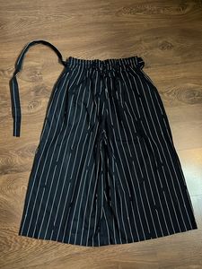 Korean Black &amp; White Striped Cotton Pant