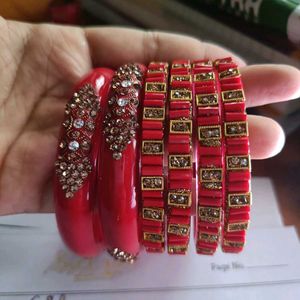 Bangles With Free Pink Nail paint