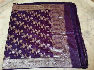 Pure Silk Banarasi Purple 💜 Saree 💗