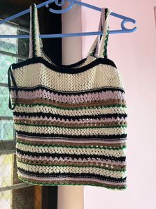 A Multicoloured Korean Style Crop Top