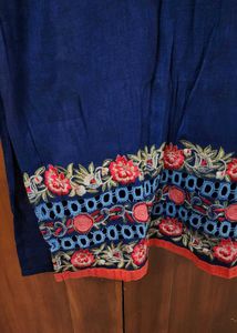 Blue Embroidered Kurti Tunic