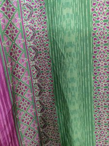 Green And Red Printed Kurta