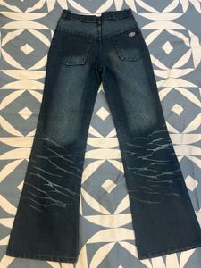 Whimsical Embroidered Boho Flare Jeans