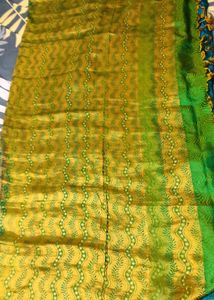 Elegant Teal &amp; Gold Saree